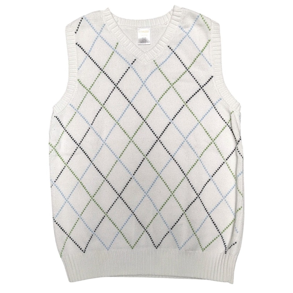 Gymboree White Sweater Vest Boys Size M 7-8 Church Dressy‎ Event Christmas